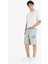 %100 Pamuk Baggy Fit Kargo Cepli Jean Bermuda Şort F5022AX25SM 2