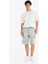 %100 Pamuk Baggy Fit Kargo Cepli Jean Bermuda Şort F5022AX25SM 3