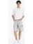 %100 Pamuk Baggy Fit Kargo Cepli Jean Bermuda Şort F5022AX25SM 4