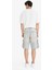 %100 Pamuk Baggy Fit Kargo Cepli Jean Bermuda Şort F5022AX25SM 7