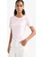 Slim Fit Dar Kesim Kayık Yaka Kısa Kollu Tişört F8008AX25AU 3