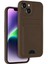 iPhone 14 Kılıf Kelvin Kartvizitli Silikon - Kahverengi 1