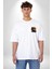 Cool Beyaz Kedi Gözlük ve Şapka Beyaz Oversize Kadın Erkek Ön Minimal Baskılı Tişört 3