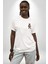 Color Splash Urban Vibes Teddy Beyaz Oversize Kadın Erkek Ön Minimal Baskılı Tişört 4
