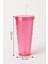 Sparkle Pipetli Renkli Bardak 750 ml Kapaklı Sunum Bardağı ,meşrubat Bardağı 2
