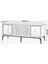 Viva Camlı Tv Sehpası Beyaz Mebran 4 Kapaklı Özel Cam Panelli Modern Tasarım 160x36x53 Cm 4