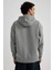 Oversize Geniş Kalıp Kapüşonlu Kanguru Cepli Basic Düz Sweatshirt A4331AX23AU 7