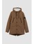 Slim Fit Dar Kesim Kapüşonlu Pelüş Astar Fermuarlı Çıtçı Kapamalı Cepli Mont Parka R6780AZ23WN 10