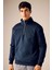 Comfort Regular Fit Rahat Kalıp Fermuarlı Dik Yaka Basic Düz Sweatshirt X7405AZ23AU 1