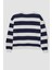 Relax Fit Çizgili Bisiklet Yaka Sweatshirt A1883AX23AU 8