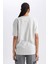 Kadın Gri Oversize Fit Geniş Kesim Bisiklet Yaka Basic Düz %100 Pamuk Kısa Kollu Tişört B0648AXNS 7