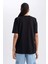 Kadın Siyah Oversize Fit Geniş Kesim Bisiklet Yaka Basic Düz %100 Pamuk Kısa Kollu Tişört B0648AXNS 7