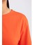 Kadın Kırmızı Regular Fit Düz Kesim Bisiklet Yaka Düz Basic %100 Pamuk Kısa Kollu Tişört B0642AXNS 6