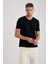 Slim Fit Dar Kesim V Yaka Pamuklu Kısa Kollu Tişört 5