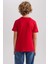 Erkek Çocuk Kırmızı Regular Fit Düz Kesim Bisiklet Yaka Basic Düz %100 Pamuk Kısa Kollu Tişört B0667A8NS 6