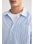 Relax Fit Polo Yaka Çizgili Uzun Kollu Poplin Uzun Kollu Gömlek A9440AX23AU 9