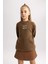 Kız Çocuk Loose Fit Yarım Balıkçı Yaka Triko Kazak B3996A823AU 8