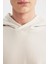 Comfort Regular Fit Rahat Kalıp Kapüşonlu Kanguru Cepli Basic Düz Sweatshirt B4446AX24SP 8