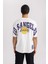 Fit NBA Los Angeles Lakers Oversize Geniş Kalıp Bisiklet Yaka Kısa Kollu Tişört B3894AX24SP 8