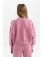 Kız Çocuk Relax Fit Bisiklet Yaka Baskılı Kalın Sweatshirt B4675A823WN 6