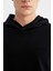 Comfort Regular Fit Rahat Kalıp Kapüşonlu Kanguru Cepli Basic Düz Sweatshirt B4446AX24SP 8