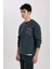Comfort Regular Fit Rahat Kalıp Bisiklet Yaka Baskılı Sweatshirt B4754AX24SP 8