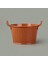 Prizma Terracota Kulplu Galvaniz Saksı - Kiremit - 11X18X18 cm 1