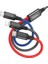 Hoco X76 3in1 Type-C + iPhone Lightning + Micro USB 2A Şarj KABLOSU-(1903) - CPT108123-8489 3