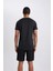 Fit Slim Fit Dar Kesim Bisiklet Yaka Baskılı Sporcu Kısa Kollu Tişört V2887AZ24SP 7