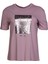Calvina S/S Tee Yuvarlak Yaka Kısa Kollu Baskılı Mor Kadın Tişört 2