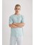 Comfort Regular Fit Rahat Kalıp Bisiklet Yaka Baskılı Kısa Kollu Ağır Kumaş Tişört B4220AX24SP 8