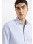 Slim Fit Dar Kesim Polo Yaka Petek Dokulu Uzun Kollu Gömlek B6476AX24SP 8