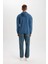 Erkek Gri Oversize Fit Geniş Kesim Basic Düz Pamuklu Kapüşonlu Sweatshirt B7849AXNS 6