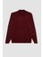 Erkek Bordo Slim Fit Dar Kesim Basic Düz Akrilik Kazak B7851Axns 7