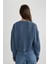 Kadın Mavi Regular Fit Düz Kesim V Yaka Basic Düz Akrilik Hırka B7867AXNS 7