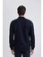 Erkek Koyu Mavi Slim Fit Dar Kesim Basic Düz Akrilik Kazak B7851AXNS 6