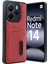 Xiaomi Redmi Note 14 4g Kılıf Sara Kartvizitli Deri Kılıf - Kırmızı - CPT109202-4405 1