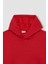 Erkek Çocuk Bordo Regular Fit Düz Kesim Basic Düz Kapüşonlu Sweatshirt B7773A8NS 8