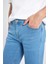 Erkek Mavi Sergio-Regular Fit Düz Kesim Boru Paça Basic Düz Pamuklu Kot Pantolon B8550AXNS 6