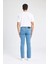 Erkek Mavi Sergio-Regular Fit Düz Kesim Boru Paça Basic Düz Pamuklu Kot Pantolon B8550AXNS 7