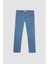 Erkek Mavi Sergio-Regular Fit Düz Kesim Boru Paça Basic Düz Pamuklu Kot Pantolon B8550AXNS 8