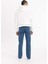 Erkek Mavi Sergio-Regular Fit Düz Kesim Boru Paça Basic Düz Pamuklu Kot Pantolon B8550AXNS 6
