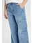 Kız Çocuk Wide Leg Kargo Geniş Paça Jean Pantolon B9821A824SM 7