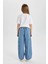 Kız Çocuk Wide Leg Kargo Geniş Paça Jean Pantolon B9821A824SM 8