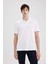%100 Pamuk Regular Fit Polo Yaka Kısa Kollu Basic Düz Pike Kumaş Beyaz Tişört C1293AX24SP 8