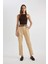Baggy Fit Gabardin Kemerli Kumaş Pantolon Yüksek Bel Kısa Paça C1510AX24SP 3