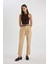 Baggy Fit Gabardin Kemerli Kumaş Pantolon Yüksek Bel Kısa Paça C1510AX24SP 4