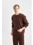 Boxy Fit Bisiklet Yaka Baskılı Sweatshirt C2207AX24SP 8