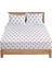 Çift Kişilik Lastikli Çarşaf Seti + 2 Yastık Kılıfı 180 x 200 Kalpli Beyaz Kırmızı 1