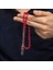 Gümüş Püsküllü Pembe Ateş Kehribar Tesbih SL12273 2
